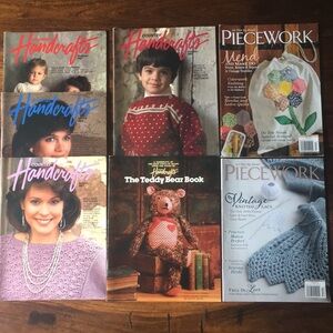 Lot of 7 Craft Magazines 5 Vintage Country Handcraft + 2 Recent Piecework Mags
